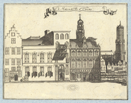 37838 Gezicht op de Stadhuisbrug te Utrecht met de huizen De Gulden Arend, Klein en Groot Lichtenberg en Hasenberg en ...